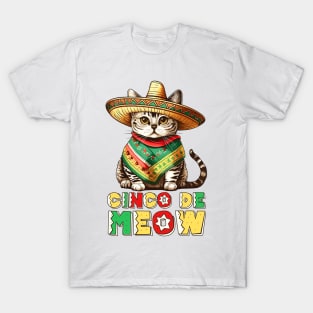 Fiesta Squad Funny Mexican Cat Fiesta Party Cinco De Meow T-Shirt